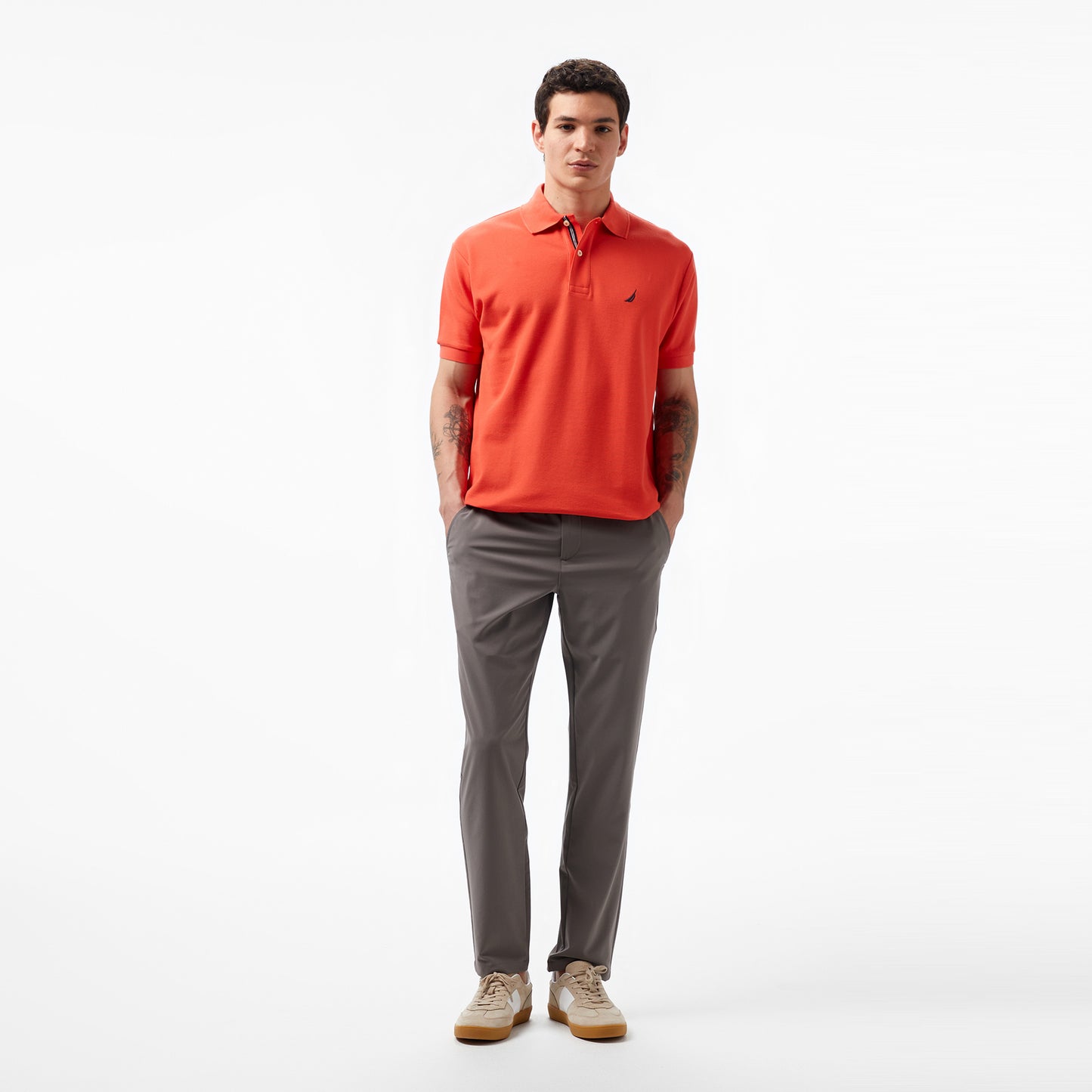 Nautica Erkek Turuncu Classic Fit Kısa Kollu Polo Yaka T-shirt