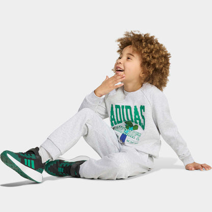 Adidas Little Kids Minecraft Jog Set Çocuk Gri Eşofman Takımı