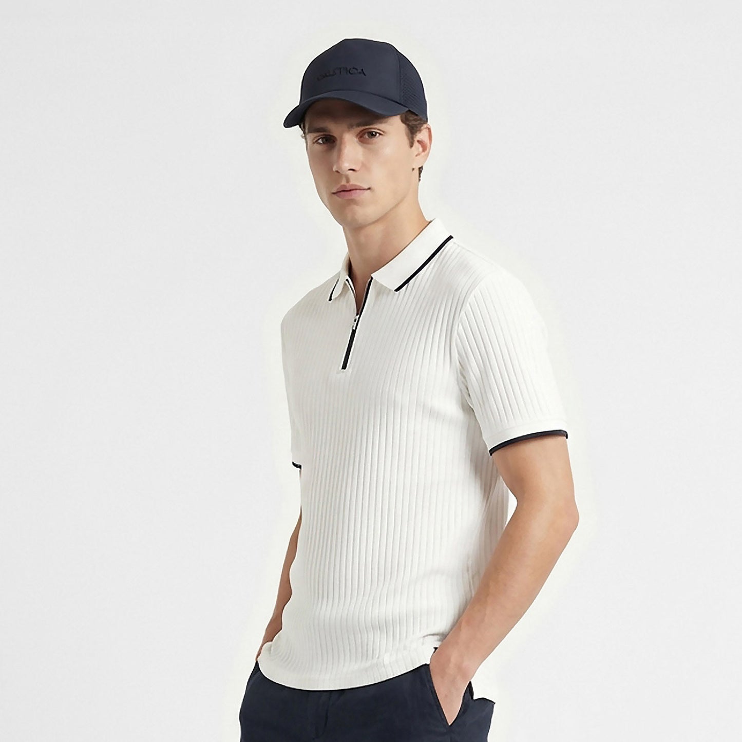 Nautica Erkek Beyaz Regular Fit Polo Yaka T-shirt