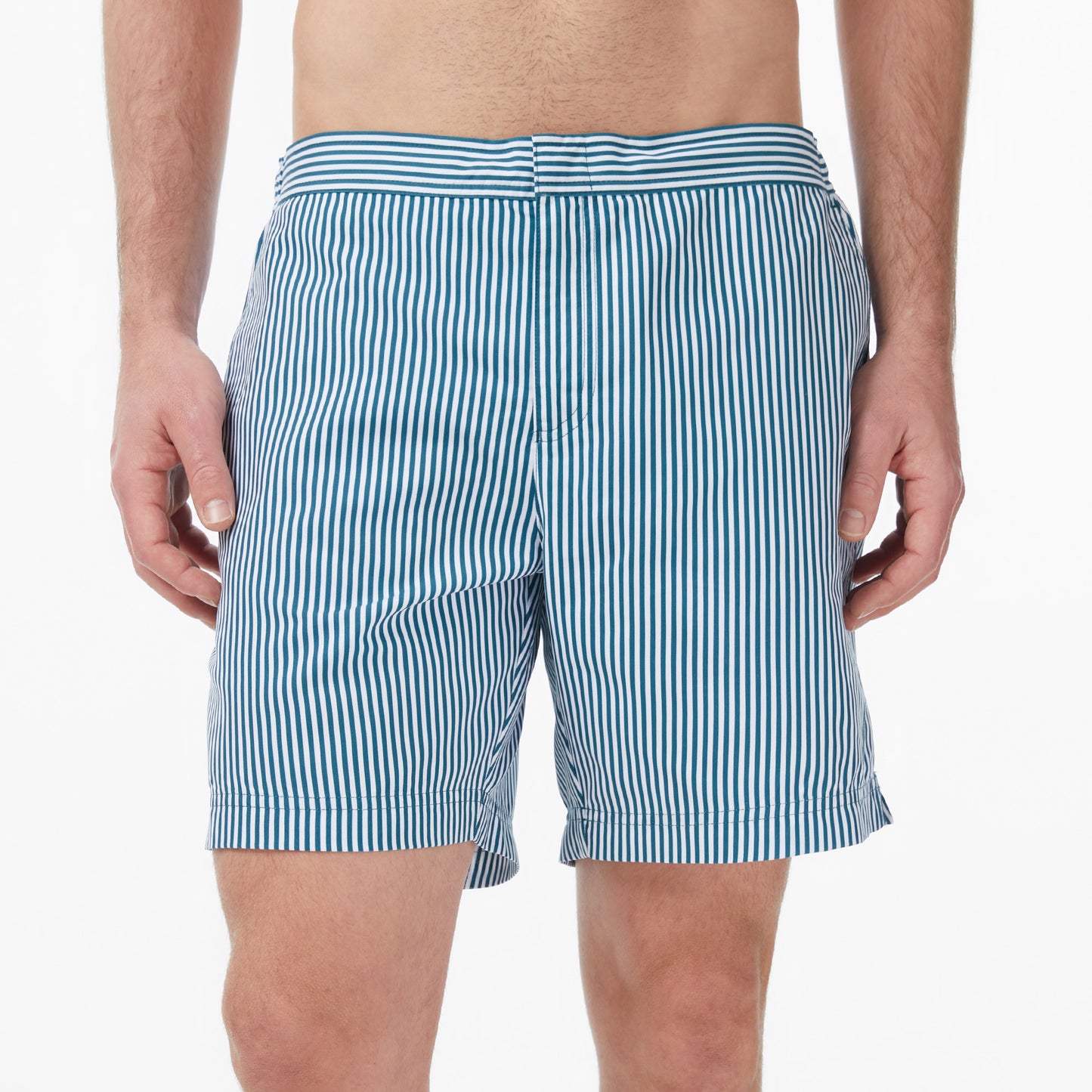 Nautica Erkek Yeşil Regular Fit Çizgili Deniz Şortu