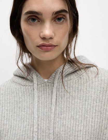 Kapüşonlu Örme Sweatshirt