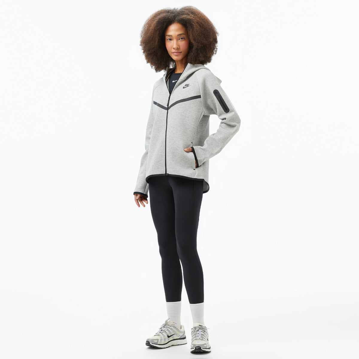 Nike Sportswear Tech Fleece Windrunner Kadın Gri Sweatshirt