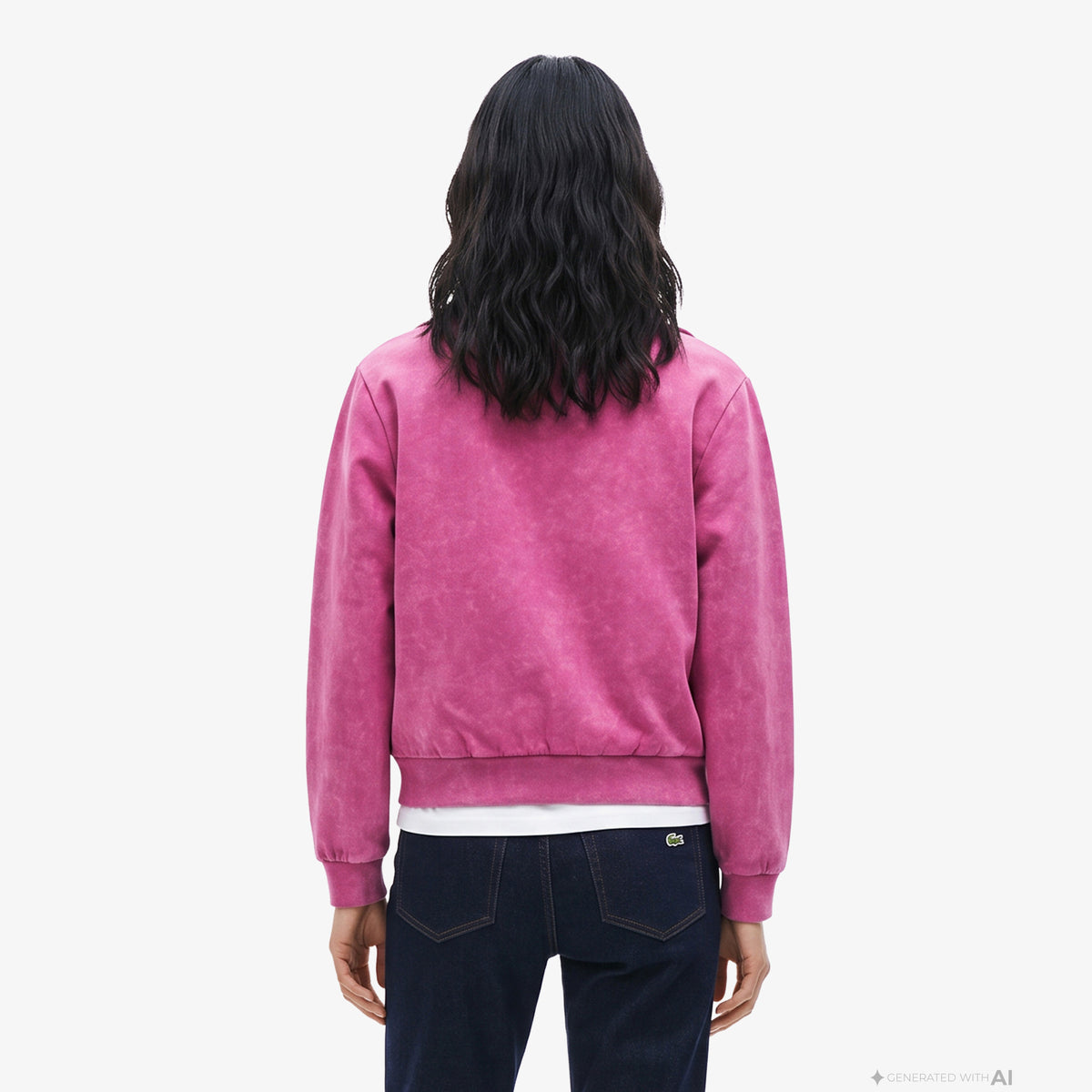Lacoste Kadın Relaxed Fit Yarım Fermuarlı Pembe Sweatshirt