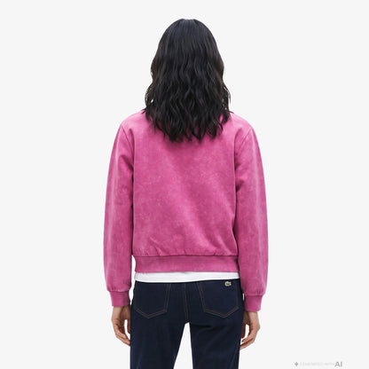 Lacoste Kadın Relaxed Fit Yarım Fermuarlı Pembe Sweatshirt