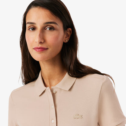 Lacoste L.12.d Kadın Slim Fit Bej Polo