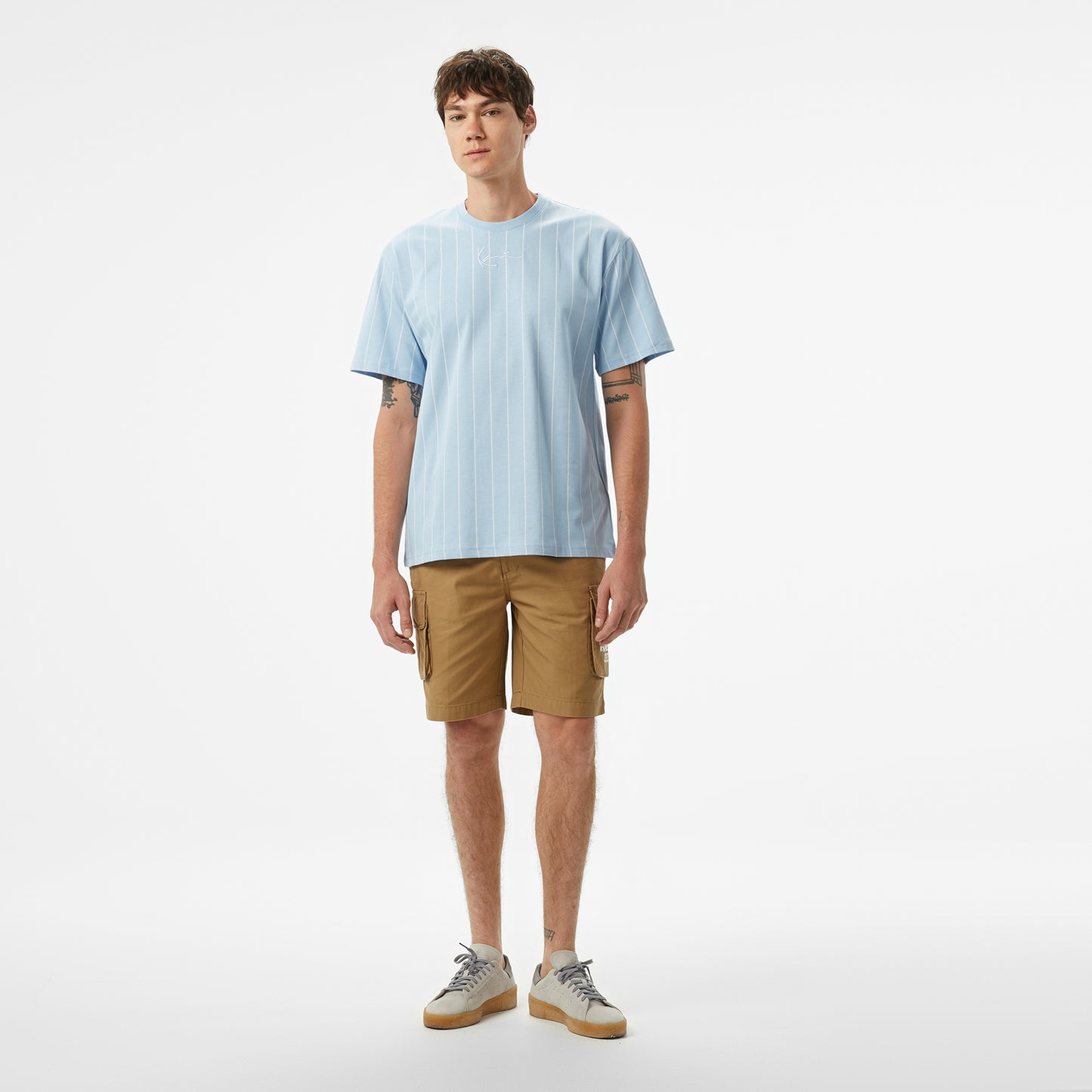 Karl Kani Small Signature Essential Pinstripe Erkek Mavi T-shirt