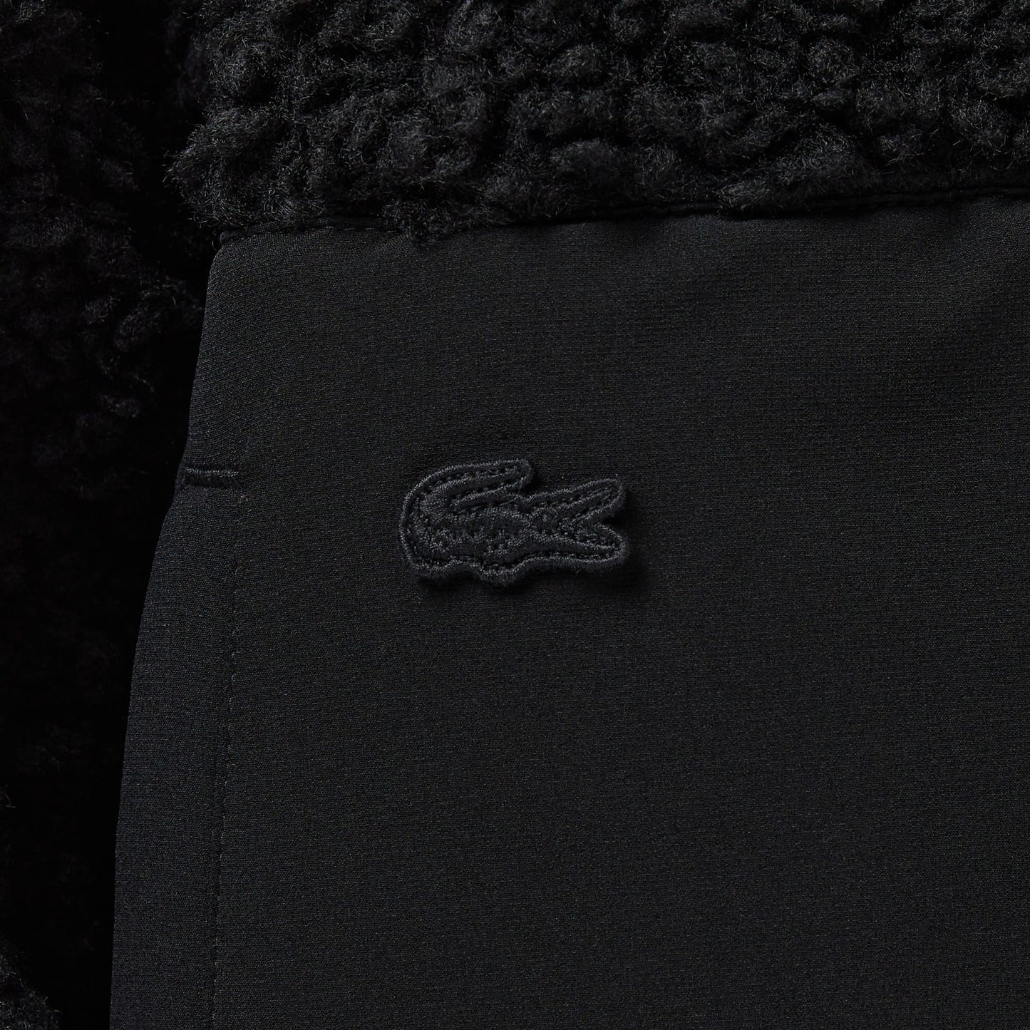 Lacoste Kadın Dik Yaka Renk Bloklu Siyah Ceket