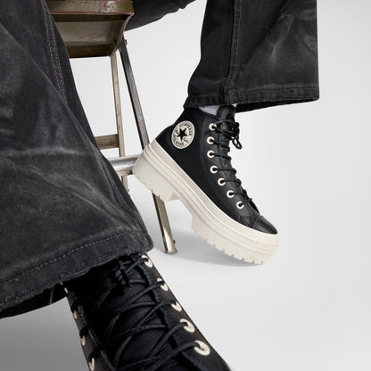 Converse Chuck Taylor All Star Lugged Heel Unisex Siyah Deri Platform Bot