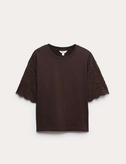 Saf Pamuklu Boxy T-shirt
