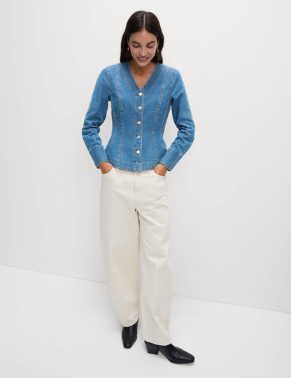 %100 Pamuk Denim Ceket