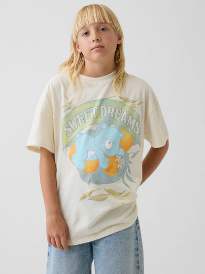 Kırık Beyaz Care Bears Grafik Baskılı Tunik T-shirt