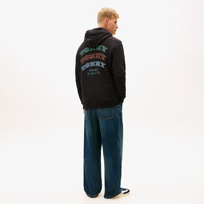 Tommy Hilfiger Jeans Regular Dollar Stack Erkek Siyah Sweatshirt