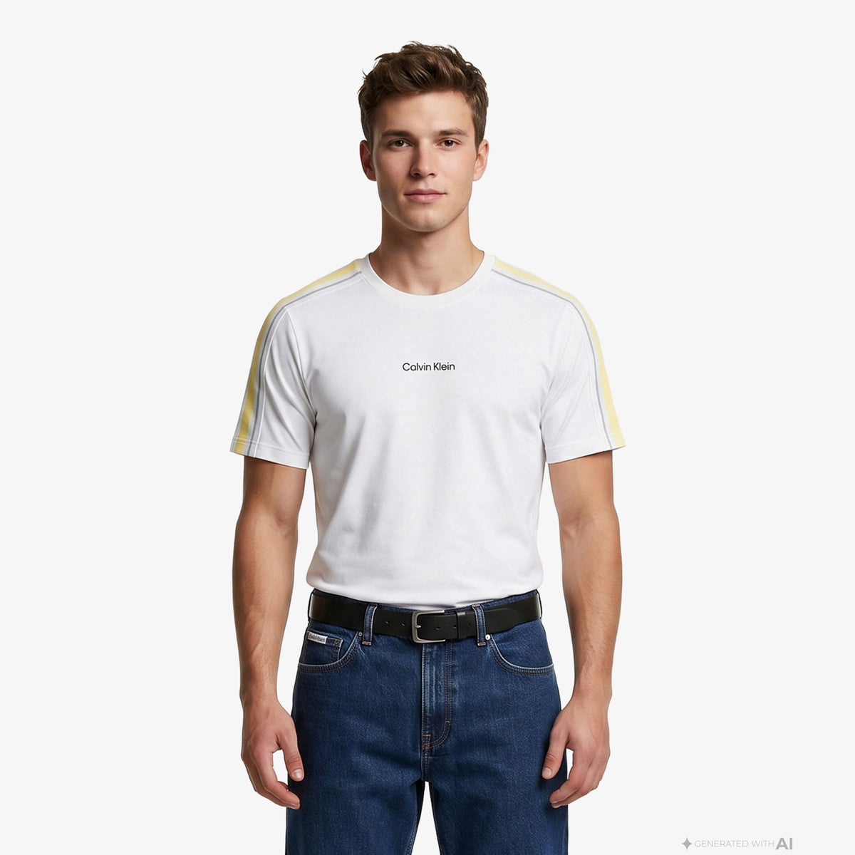 Calvin Klein Tape Erkek Beyaz T-shirt