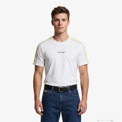 Calvin Klein Tape Erkek Beyaz T-shirt