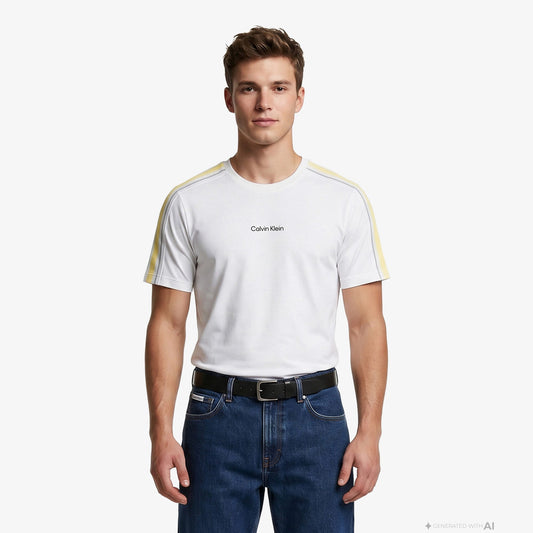 Calvin Klein Tape Erkek Beyaz T-shirt
