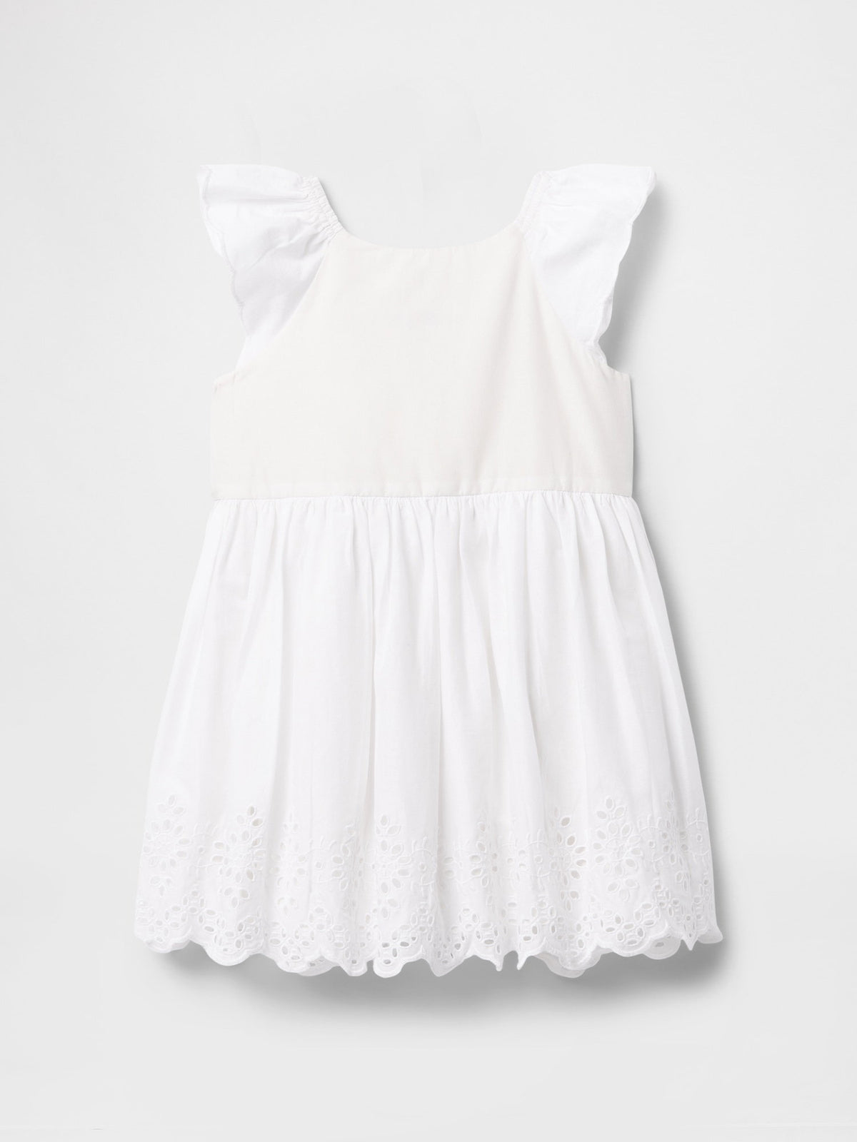 Beyaz Broderie Detaylı Elbise