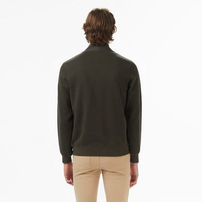 Lacoste Erkek Classic Fit Yarım Fermuarlı Desenli Haki Sweatshirt