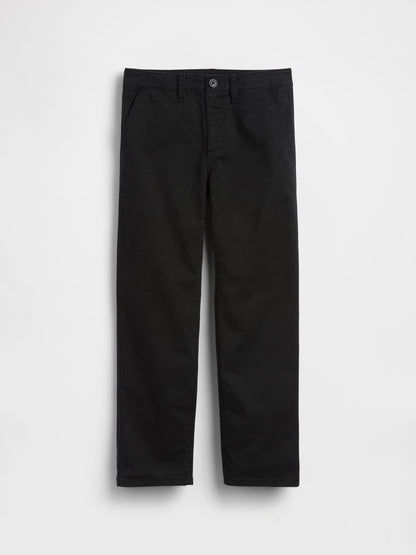 Siyah Modern Relaxed Straight Khaki Pantolon