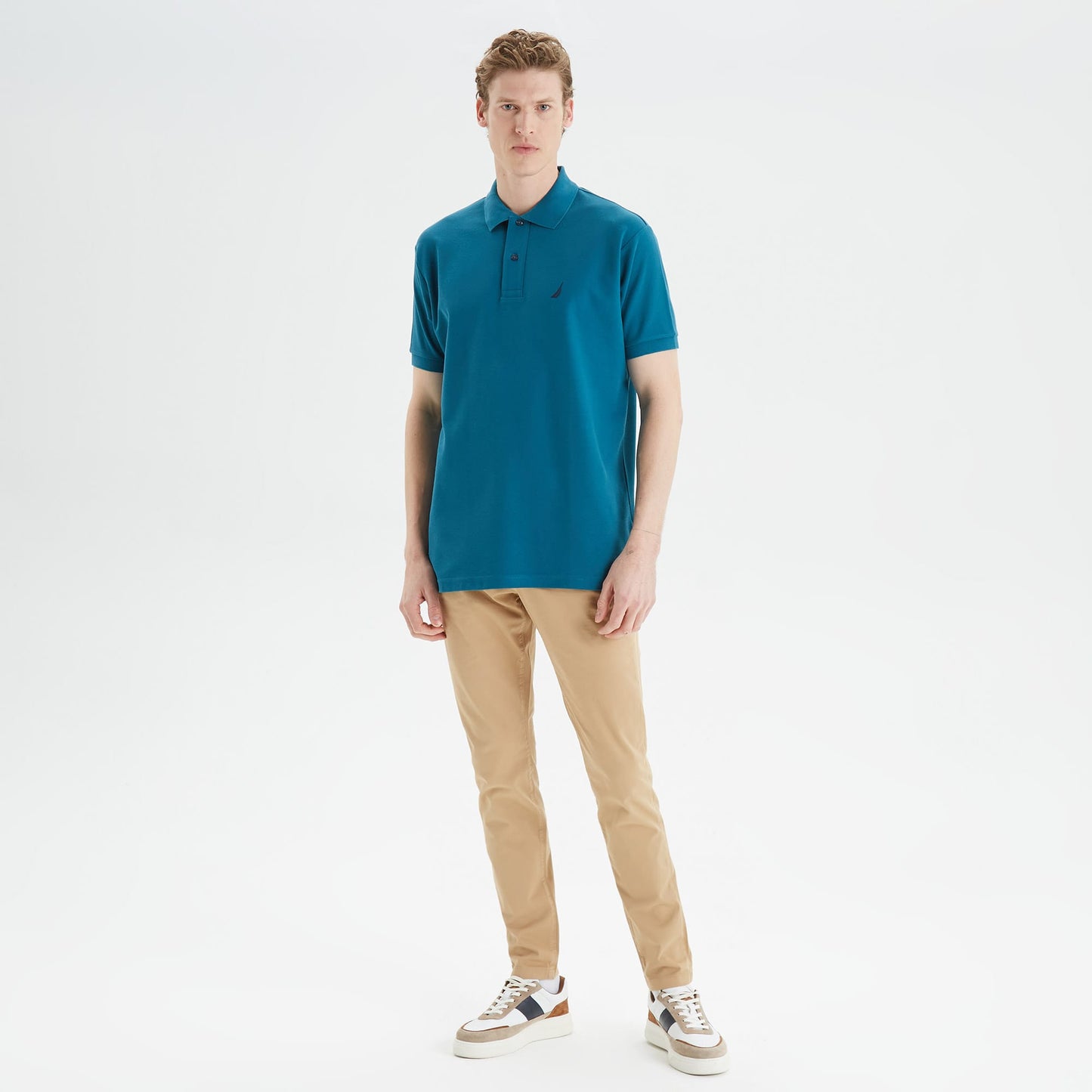 Nautica Erkek Mavi Classic Fit Kısa Kollu Polo Yaka T-shirt