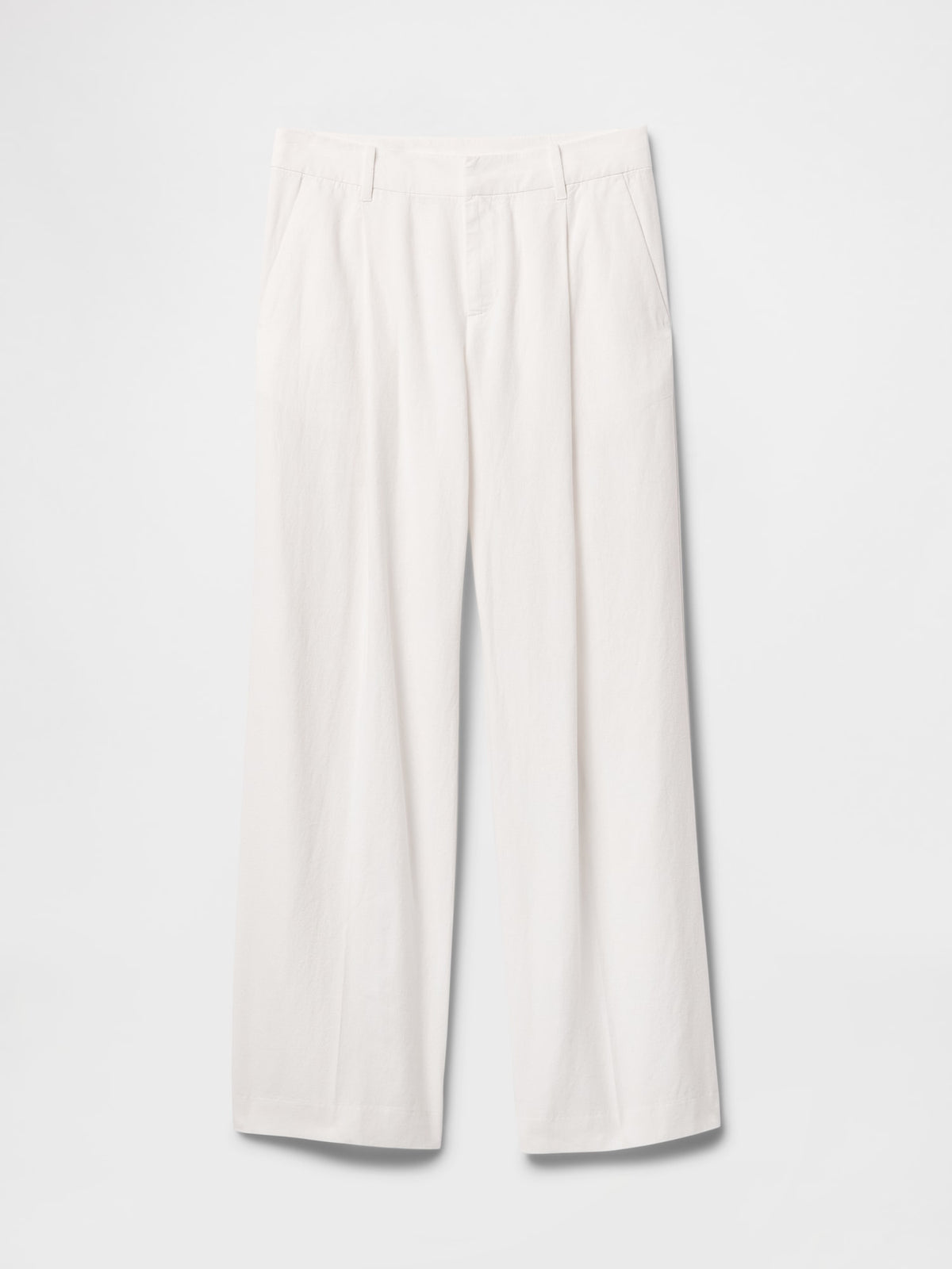 Beyaz 365 Low Rise Keten Karışımlı Pantolon