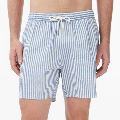 Nautica Erkek Mavi Regular Fit Çizgili Deniz Şortu