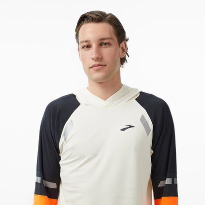 Brooks Run Visible Thermal 2.0 Erkek Beyaz Hoodie