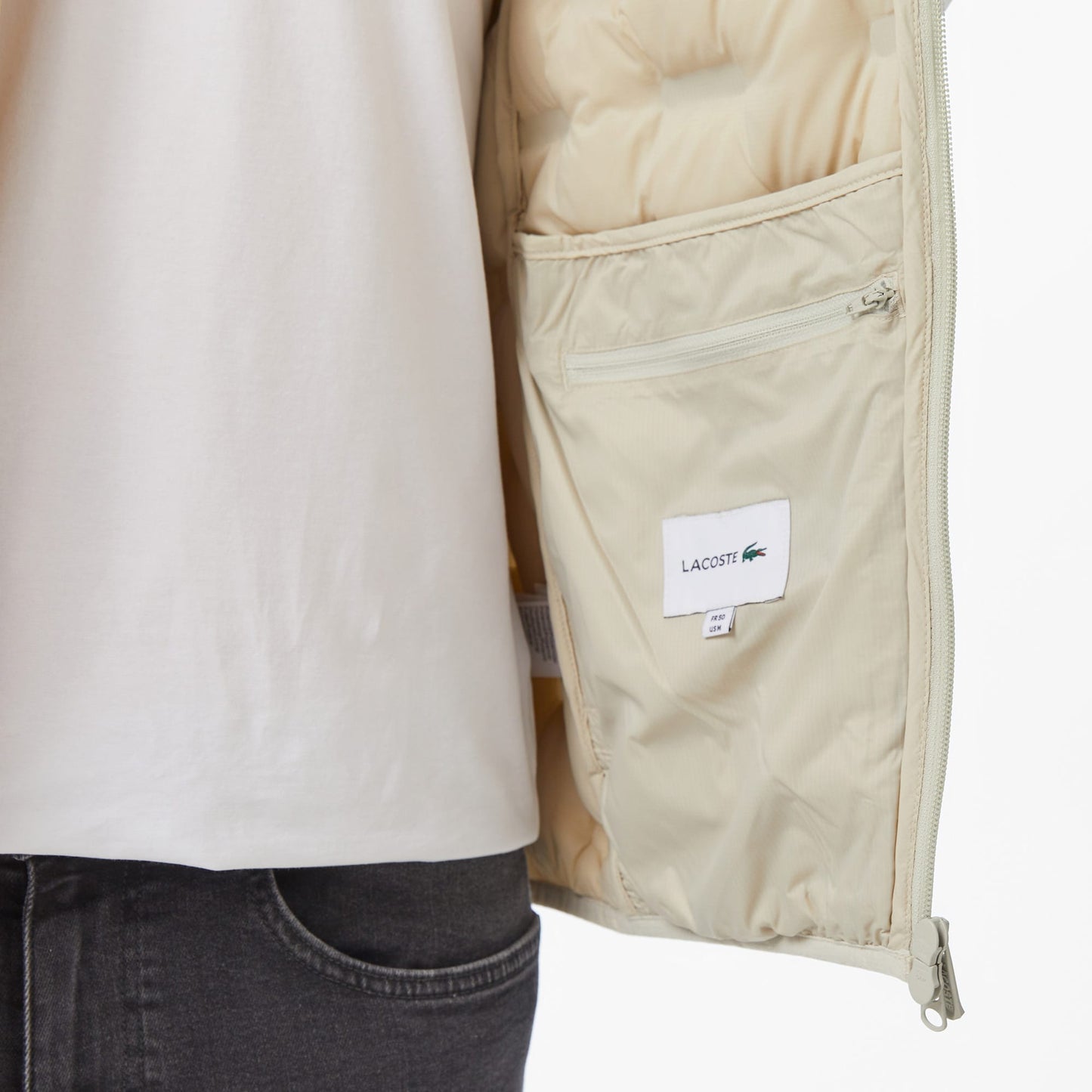 Lacoste Erkek Dik Yaka Açık Gri Yelek