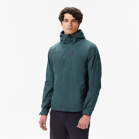 Nautica Erkek Yeşil Regular Fit Kapüşonlu Su Geçirmez Mont