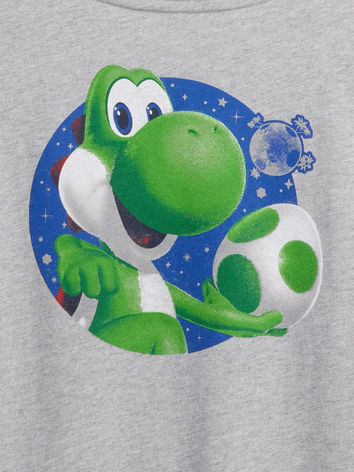 Gri Süper Mario Relaxed Grafik Baskılı T-shirt