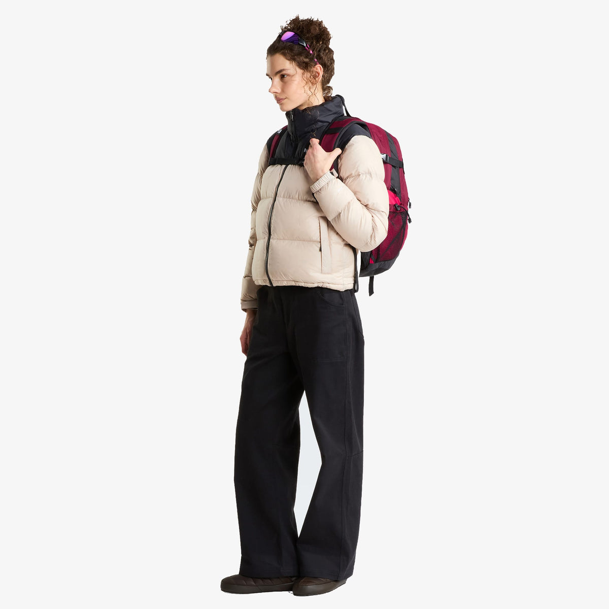 The North Face 1996 Nuptse Kadın Bej Siyah Mont