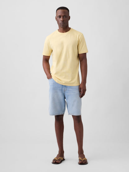 Sarı Everyday Soft Bisiklet Yaka T-shirt