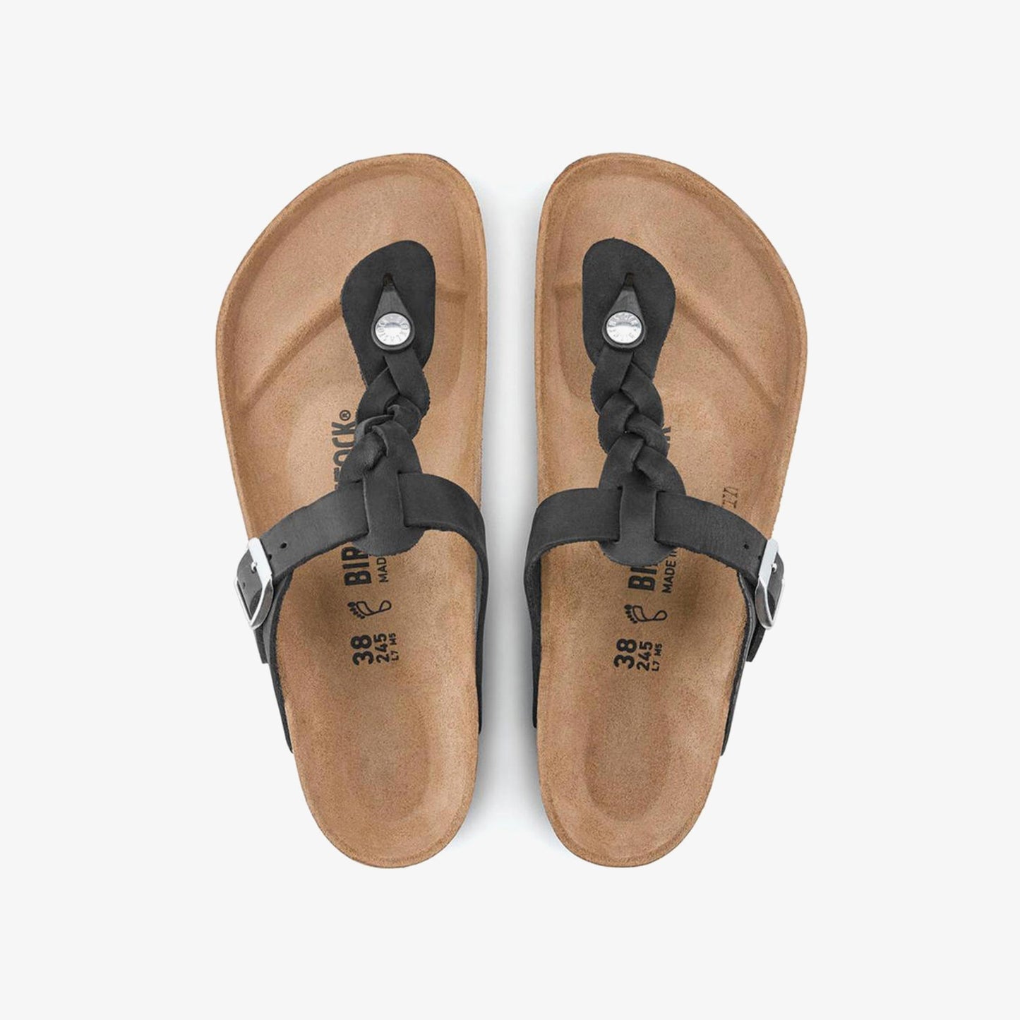 Birkenstock Gizeh Leoi Braided Kadın Siyah Terlik
