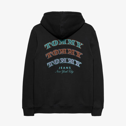 Tommy Hilfiger Jeans Regular Dollar Stack Erkek Siyah Sweatshirt