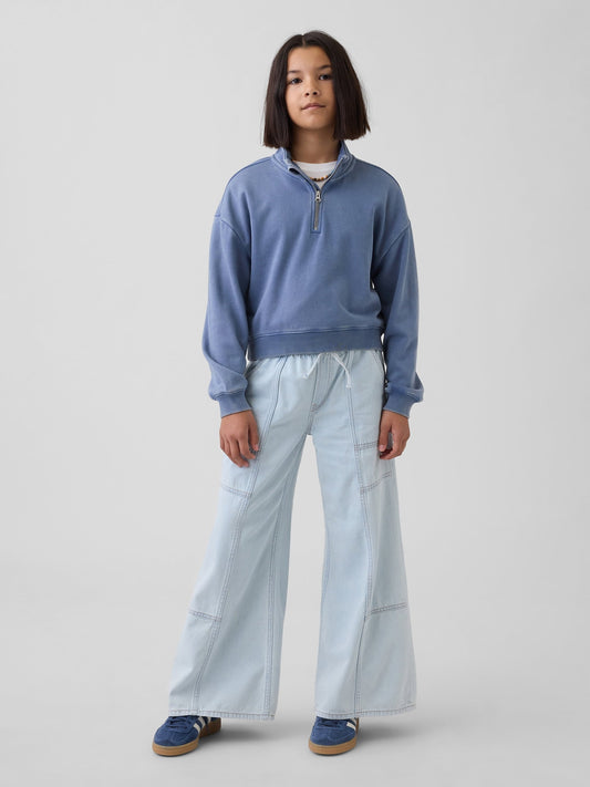 Açık Mavi Kids Low Rise Baggy Jean Pantolon