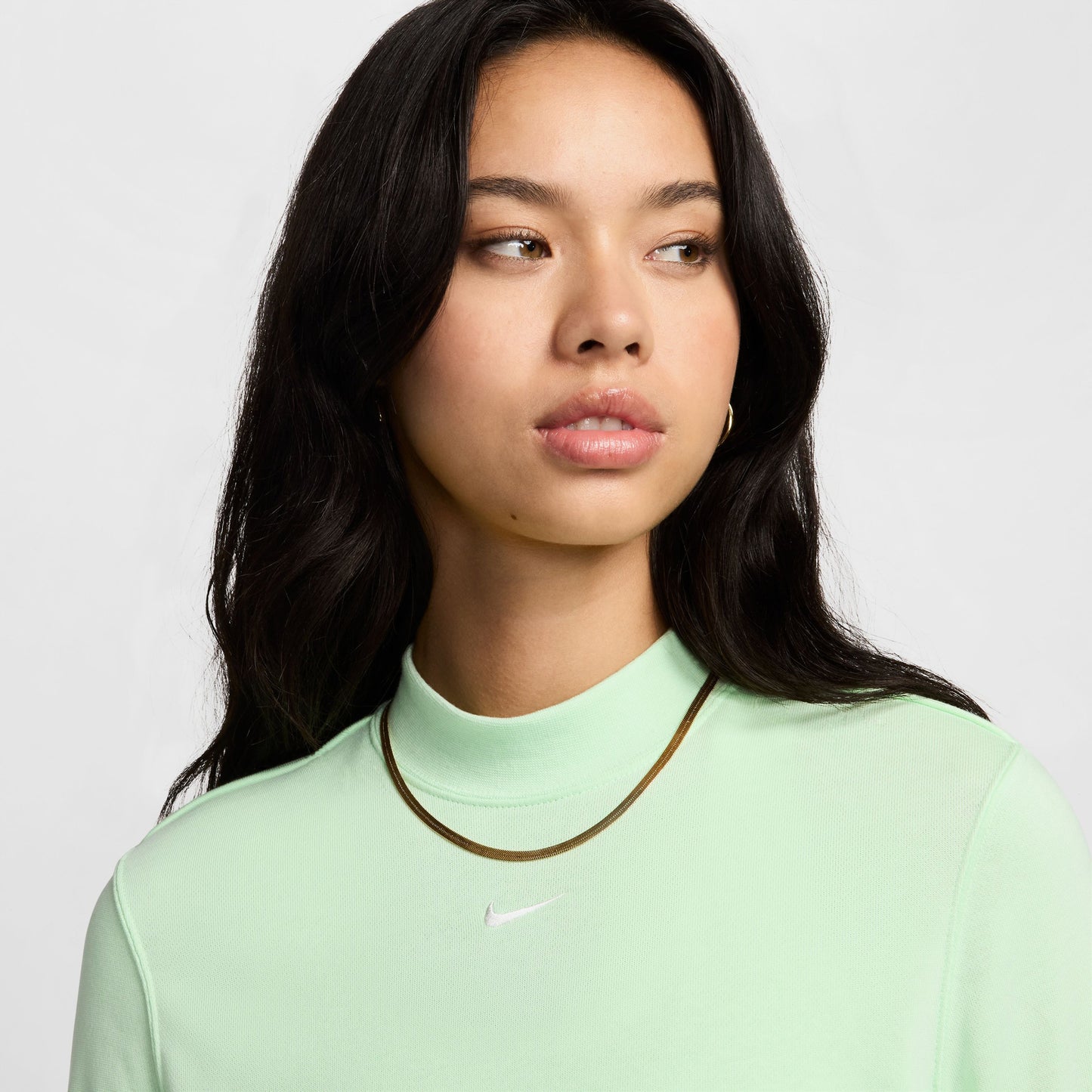Nike Sportswear Chill Terry Kadın Yeşil Crop Hoodie