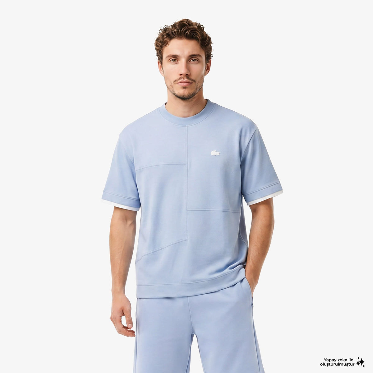 House Of Superstep X Lacoste Kapsul Koleksiyon Erkek Mavi T-shirt