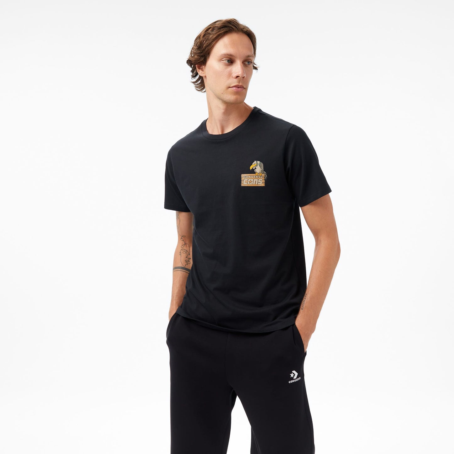 Converse Baskılı Erkek Siyah T-shirt