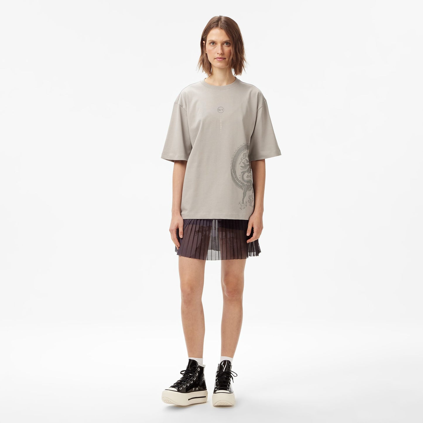 United4 Kadın Gri Etek