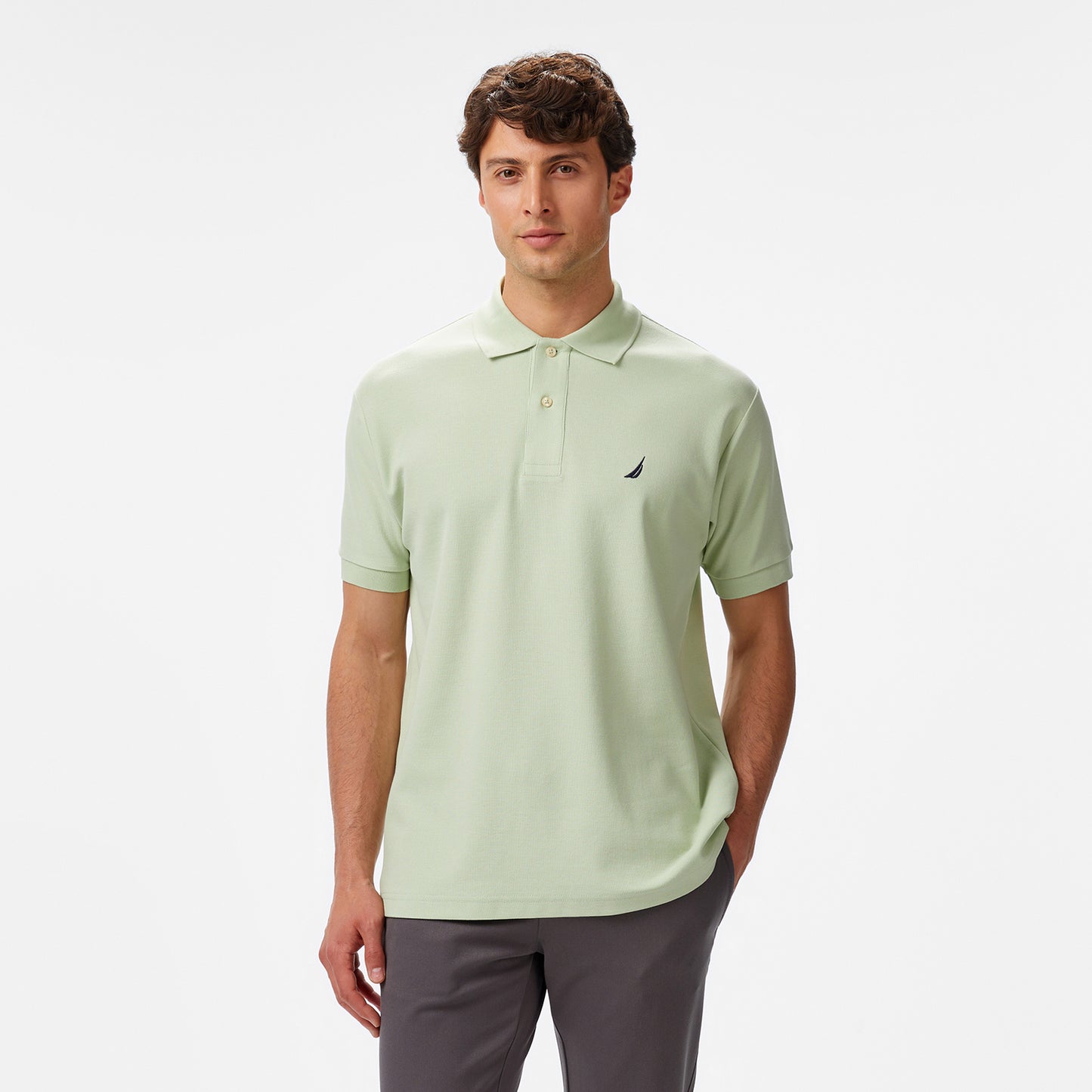 Nautica Erkek Yeşil Classic Fit Polo Yaka T-shirt