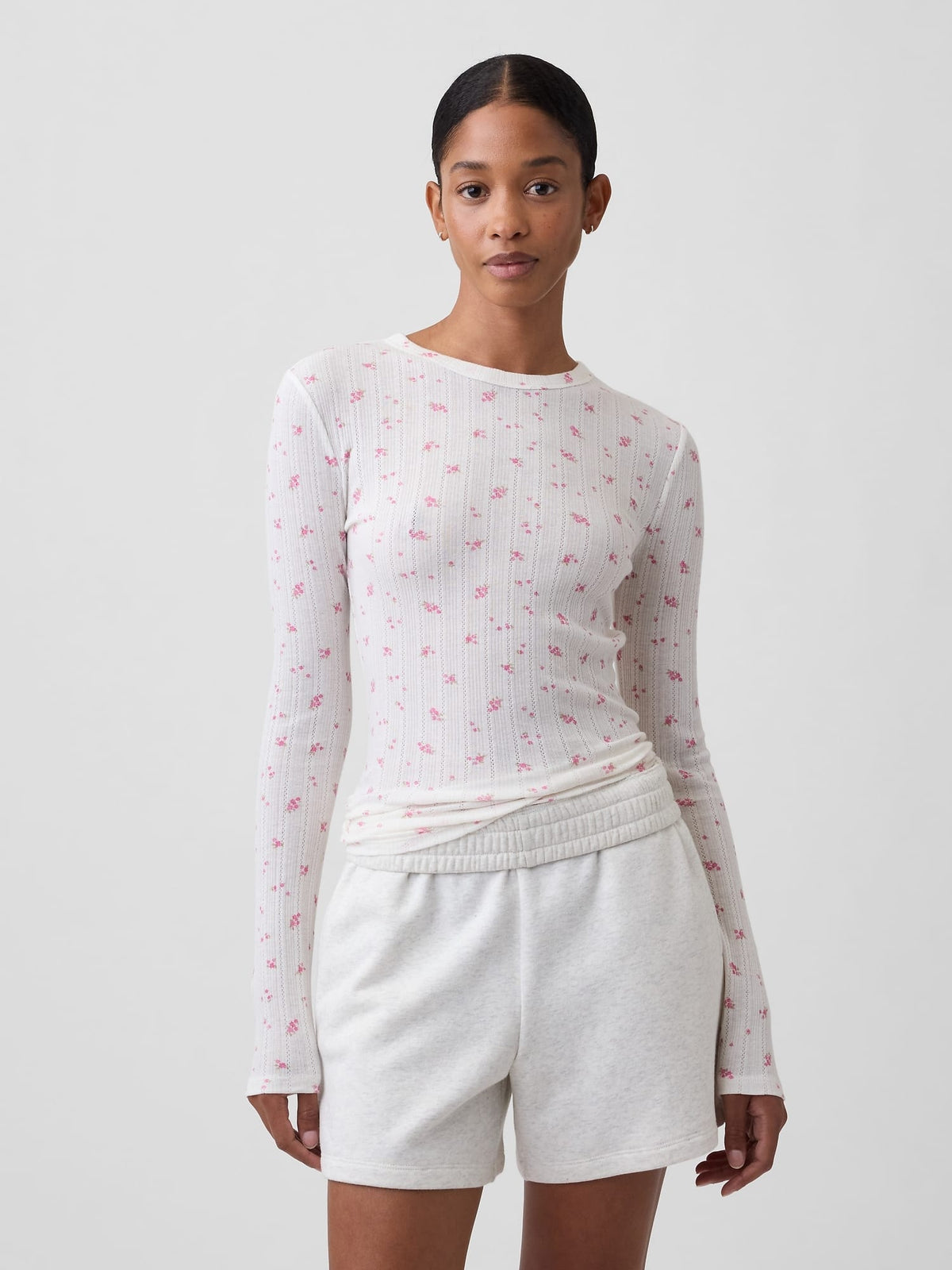 Açık Pembe Essential Fitiili Pointelle T-shirt