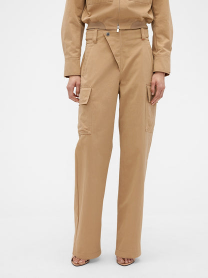 Bej Gap × Victoria Beckham High Rise Kargo Pantolon