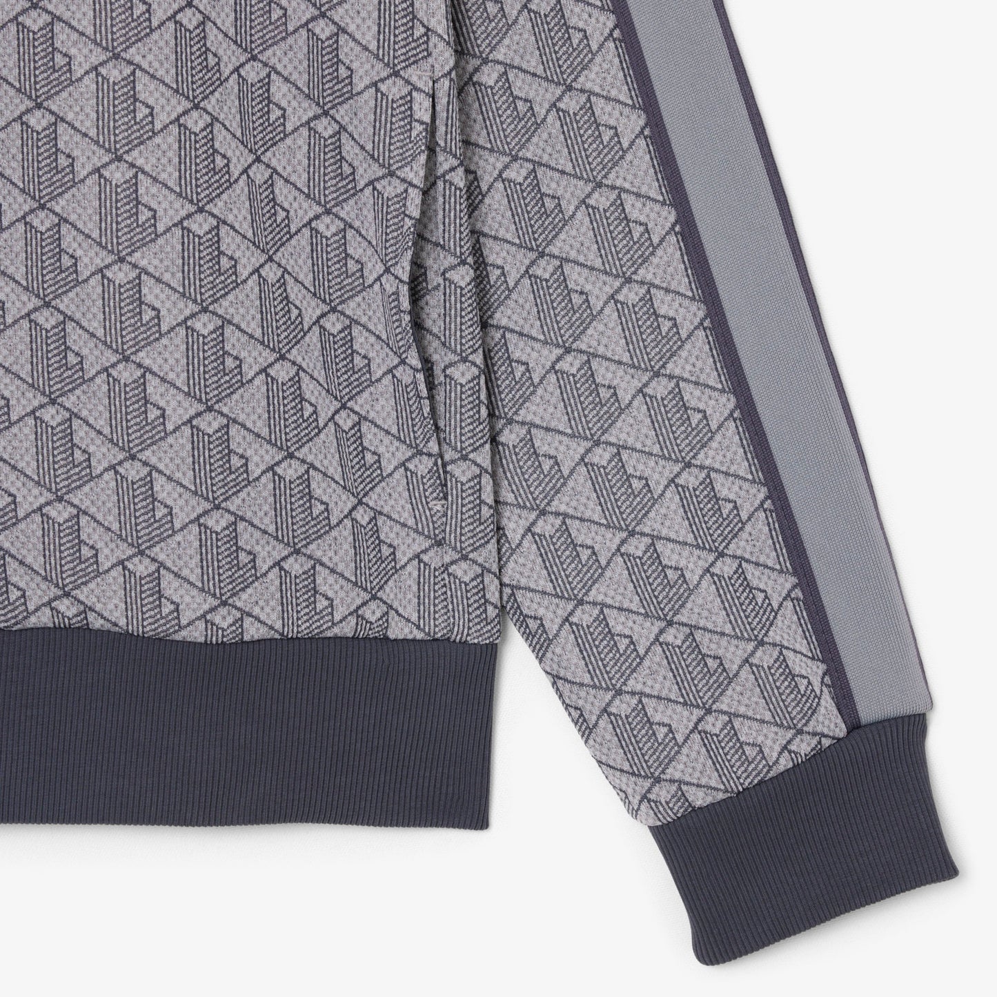 Lacoste Erkek Regular Fit Fermuarlı Monogram Gri Sweatshirt