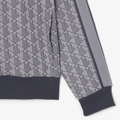 Lacoste Erkek Regular Fit Fermuarlı Monogram Gri Sweatshirt