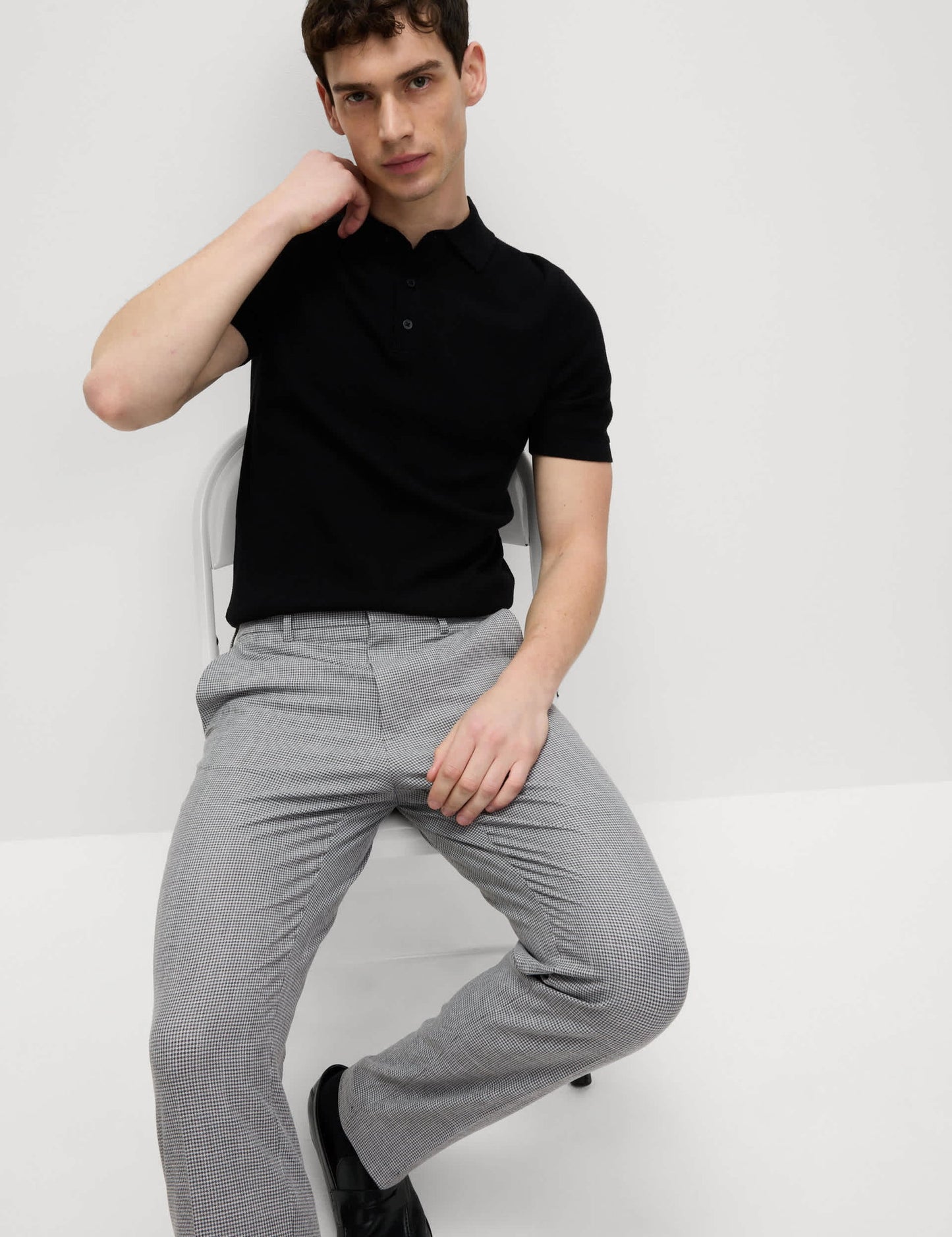 Tailored Fit Desenli Düz Pantolon
