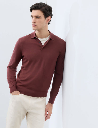 Autograph Merino Yünü Polo Yaka Kazak