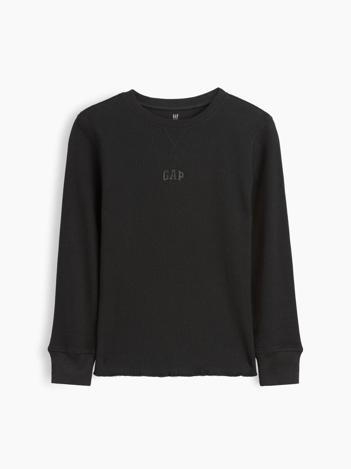 Siyah Gap Mini-logo Waffle-knit T-shirt