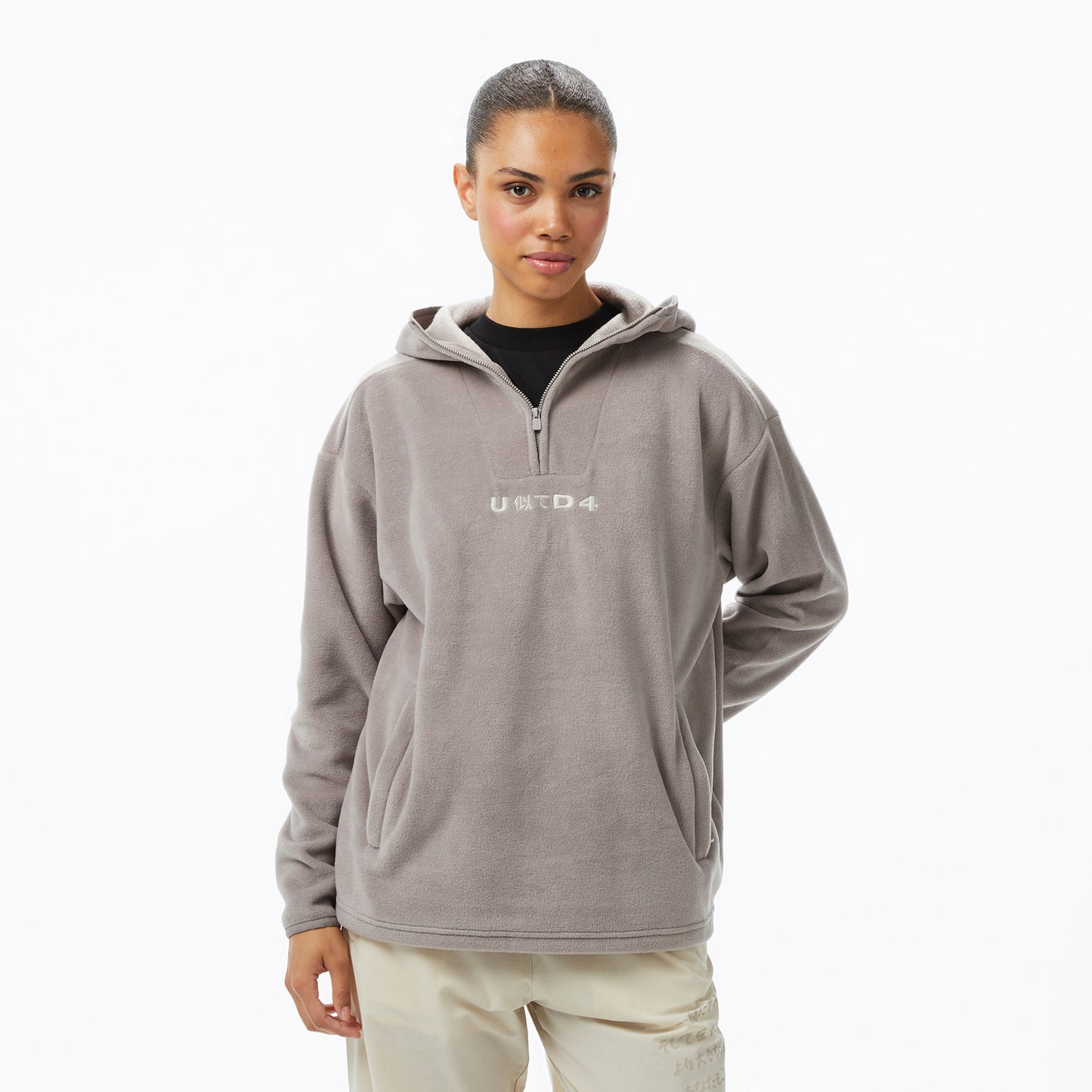 United4 Kadın Gri Hoodie