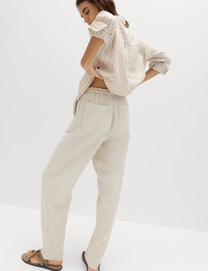 Keten Karışımlı Tapered Pantolon