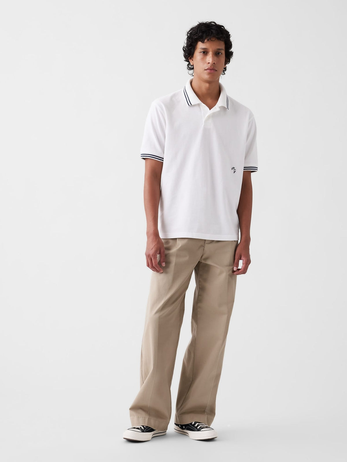 Beyaz Gap × Malbon Relaxed Polo T-shirt