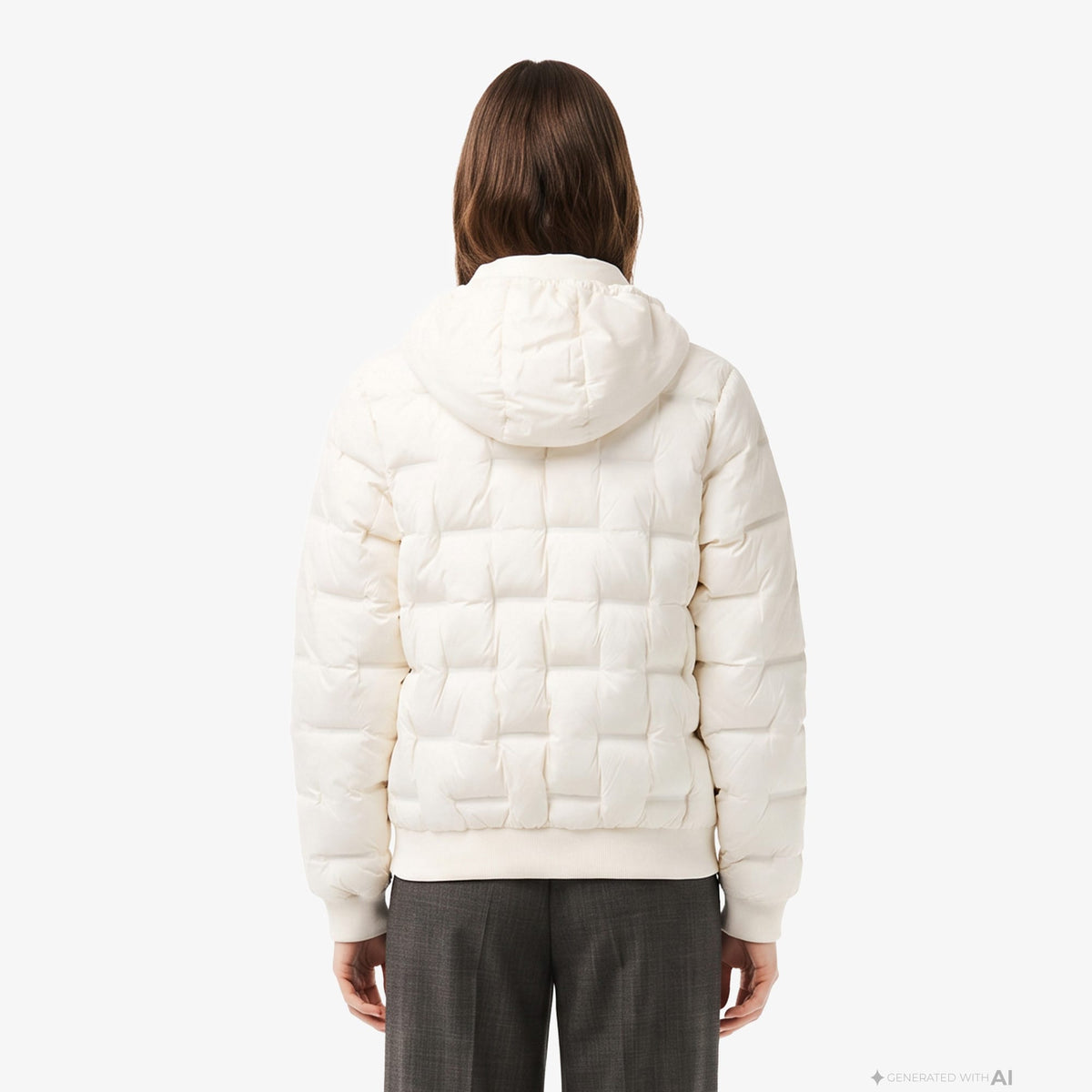 Lacoste Regular Fit Kadın Beyaz Mont